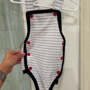 Bella Bliss Blue, Red and White sun suit with Nautical Stripes